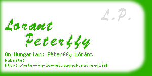 lorant peterffy business card